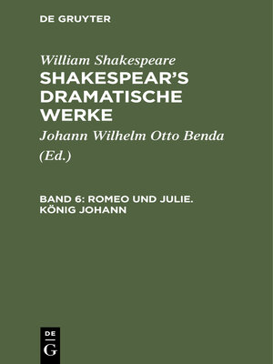 cover image of Romeo und Julie. König Johann